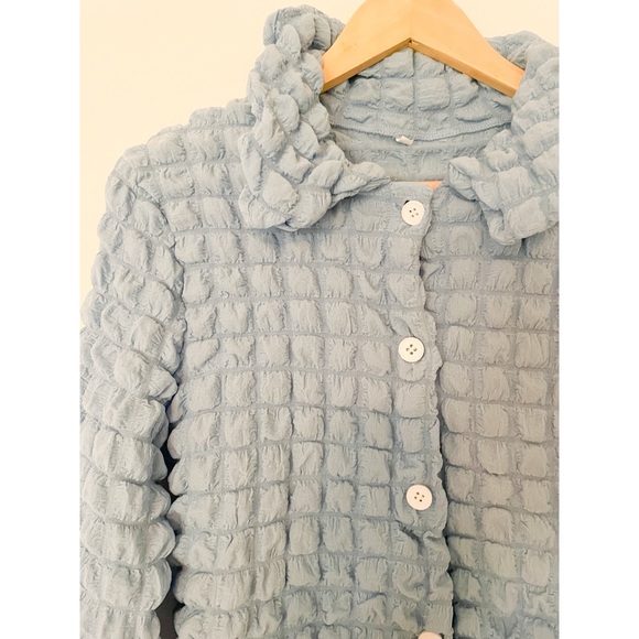 Blue Textured Women's Shirt - Picture 2 of 2